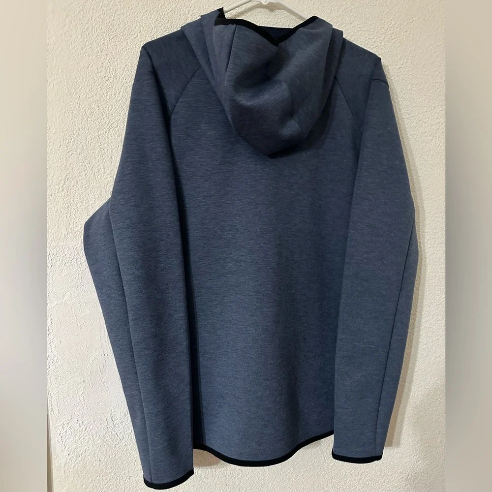 Zeroxposur Jacket Men Heathered Blue Zip Front Hooded Three Front Pockets Size L - Picture 3 of 7